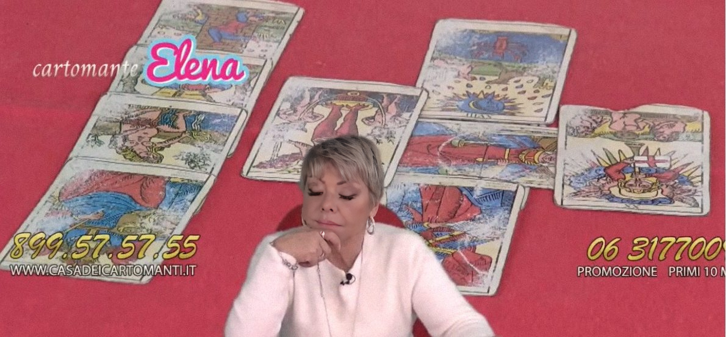 Elena Pagano, cartomante, in trasmissione su Canale Italia